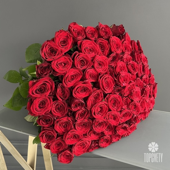 Букет из 101 красной розы длинной 70см