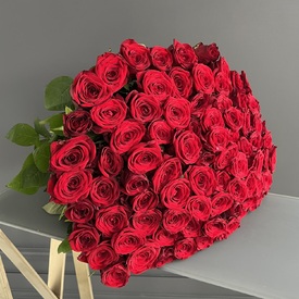 Букет из 101 красной розы длинной 70см
