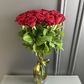 Букет из 25 красных роз 60см