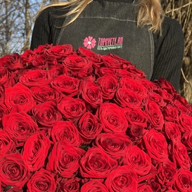 Букет из 101 красной розы 80см