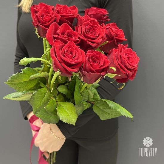 Букет из 11 красных роз  Ред Наоми 70см