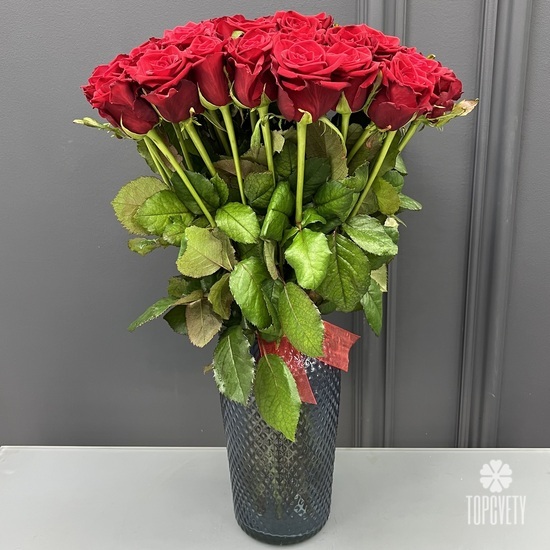 Букет из 51 красной розы 60см 