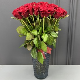 Букет из 51 красной розы 60см 