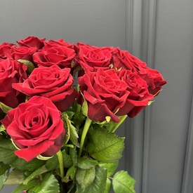 Букет из 25 красных роз Ред Наоми 60см