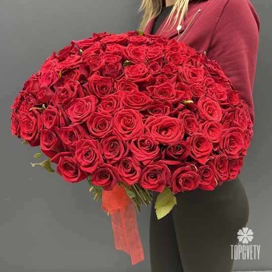 Букет из 101 красной розы 50см