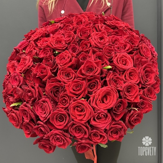 Букет из 101 красной розы 50см