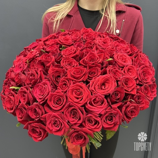 Букет из 101 красной розы 50см