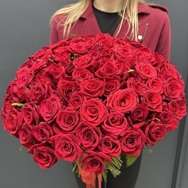 Букет из 101 красной розы 50см