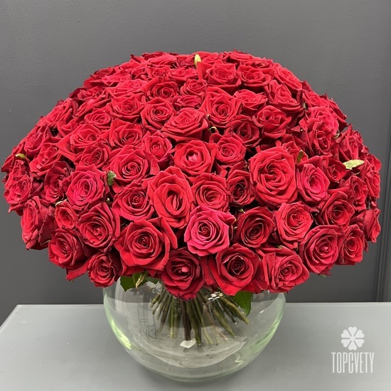 Букет из 101 красной розы 50см