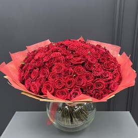 Букет из 131 красной розы 50см