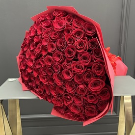 Букет из 101 красной розы Премиум 70см