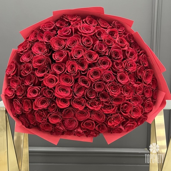 Букет из 101 красной розы Премиум 70см