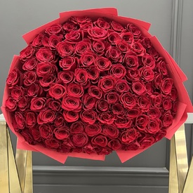 Букет из 101 красной розы Премиум 70см