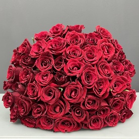 Букет из 51 красной розы Кения 40см