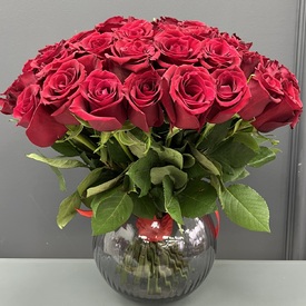 Букет из 51 красной розы Кения 40см