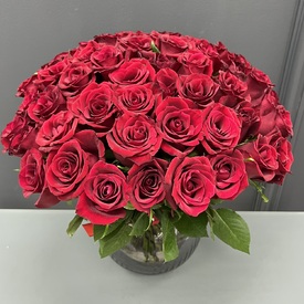 Букет из 51 красной розы Кения 40см