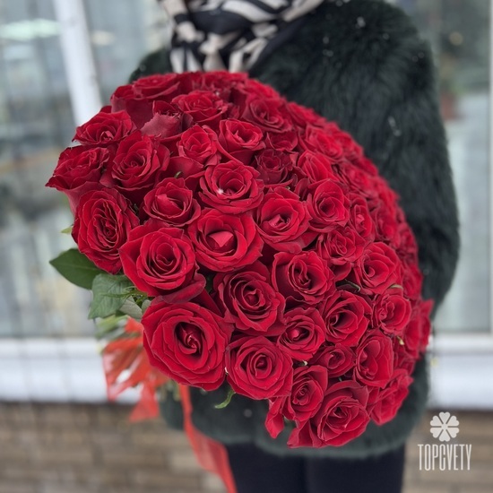 Букет из 51 красной розы 40см