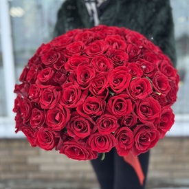 Букет из 51 красной розы 40см