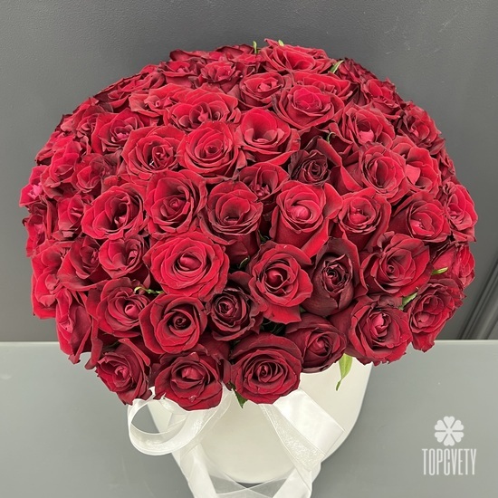Букет из 101 красная роза в коробке