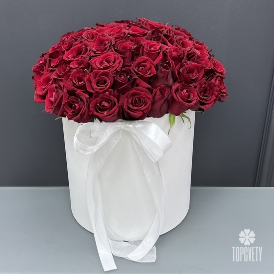 Букет из 101 красная роза в коробке