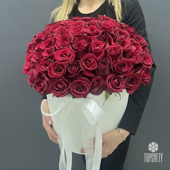 Букет из 101 красная роза в коробке