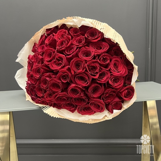 Букет из 51 красной розы Эксплорер 70см