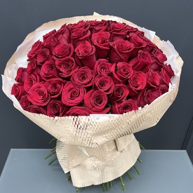 Букет из 51 красной розы Эксплорер 70см