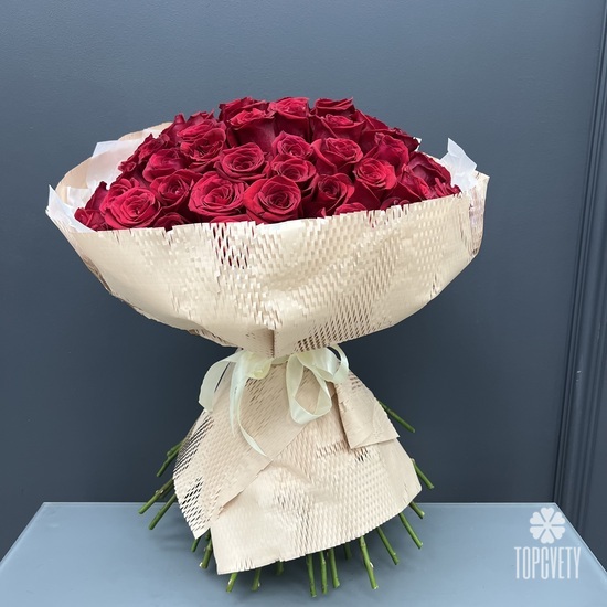 Букет из 51 красной розы Эксплорер 70см