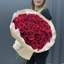 Букет из 51 красной розы Эксплорер 70см