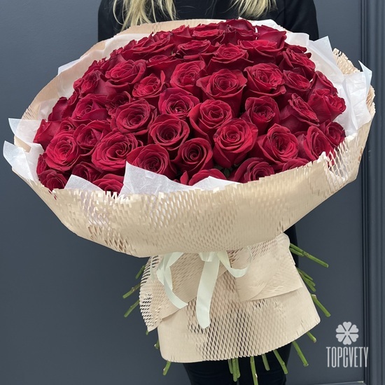 Букет из 51 красной розы Эксплорер 70см