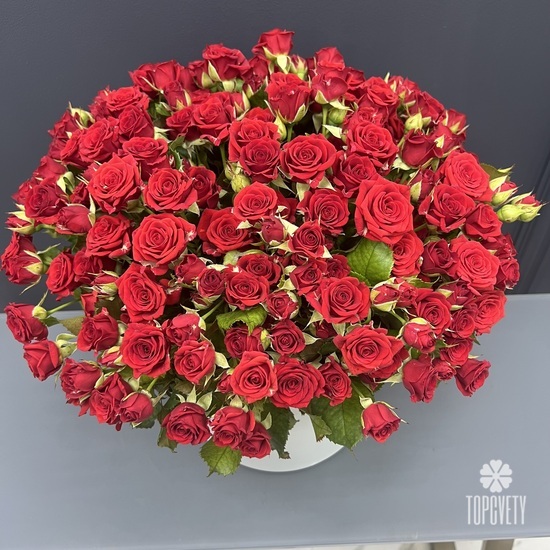 Букет из 51 кустовой розы в коробке