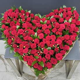 Сердце из 101 красной розы «Премиум»