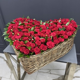 Сердце из 101 красной розы «Премиум»