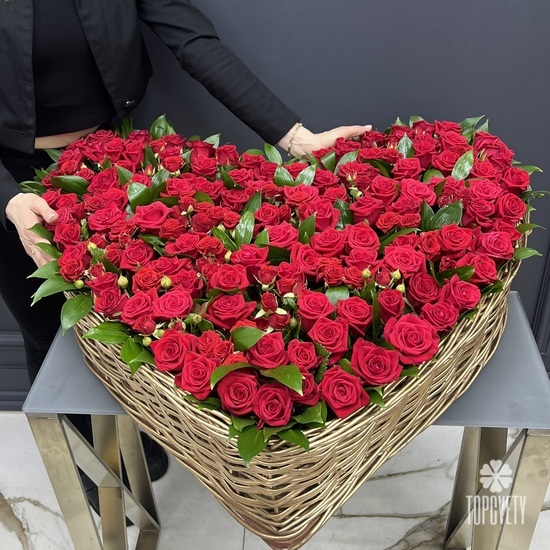 Сердце из 101 красной розы «Премиум»