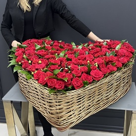 Сердце из 101 красной розы «Премиум»