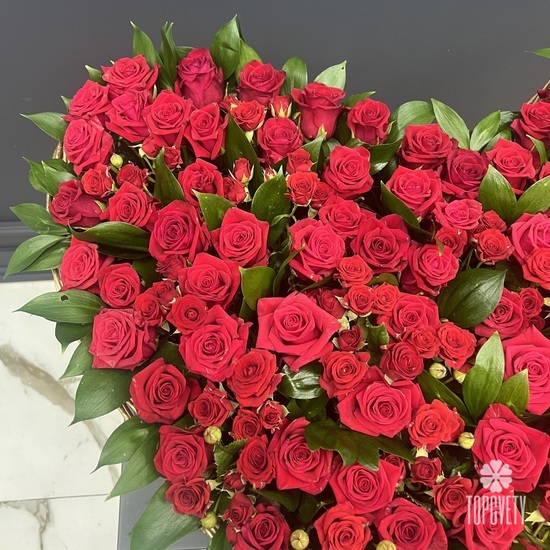 Сердце из 101 красной розы «Премиум»
