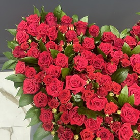 Сердце из 101 красной розы «Премиум»