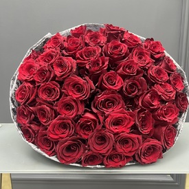 Букет из 51 красной розы Премиум 70см