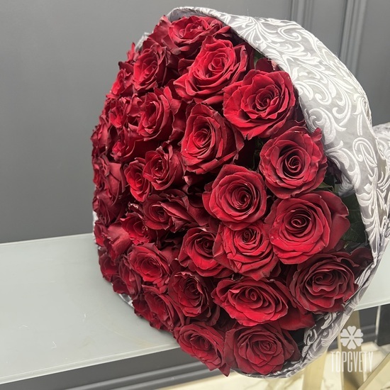 Букет из 51 красной розы Премиум 70см