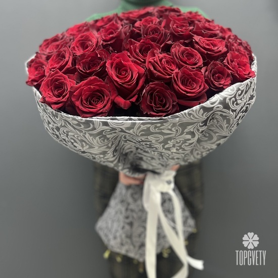 Букет из 51 красной розы Премиум 70см