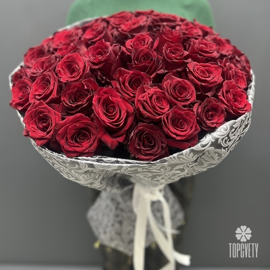 Букет из 51 красной розы Премиум 70см