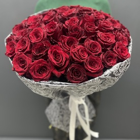 Букет из 51 красной розы Премиум 70см