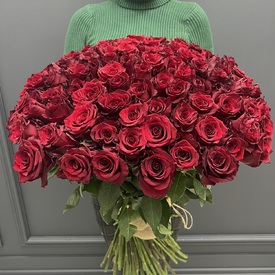 Букет из 101 красной розы Эквадор 70см