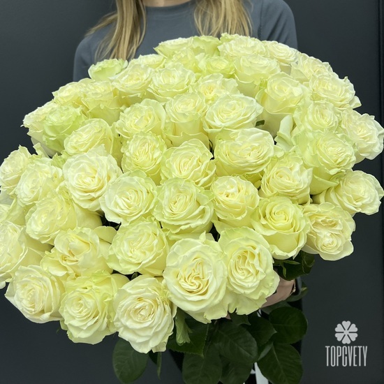 Букет из 51 белой розы 70 см