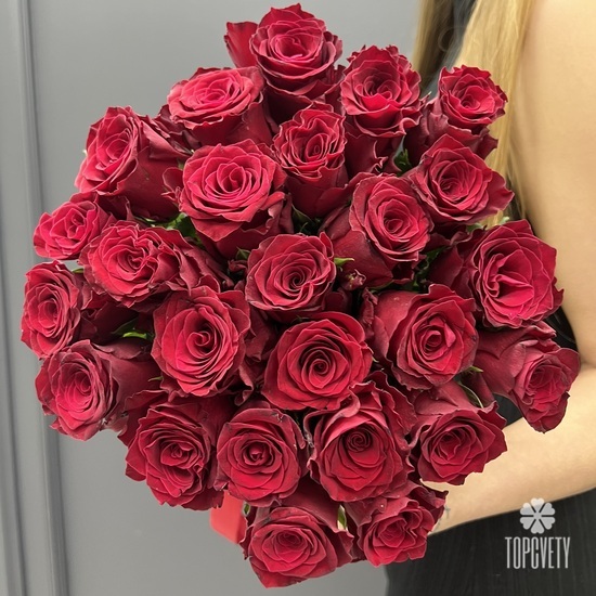 Букет из 25 красных роз 40см
