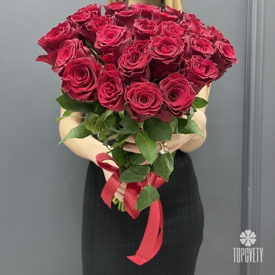 Букет из 25 красных роз 40см