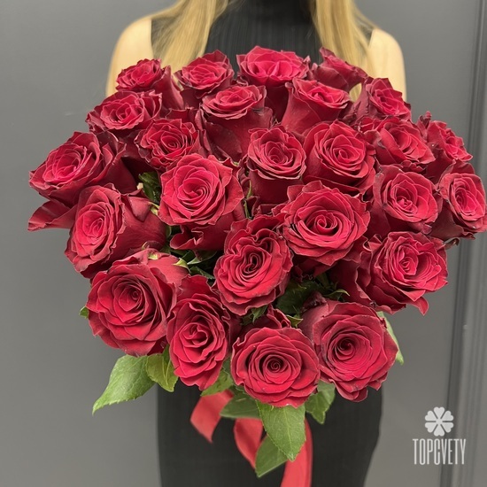 Букет из 25 красных роз 40см