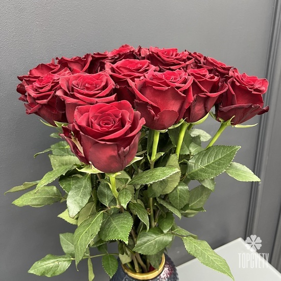 Букет из 15 красных роз Эксплорер 