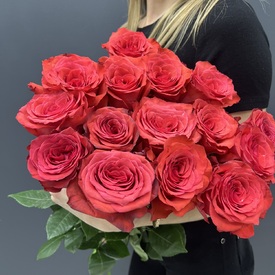 Букет из 15 красных роз 50см