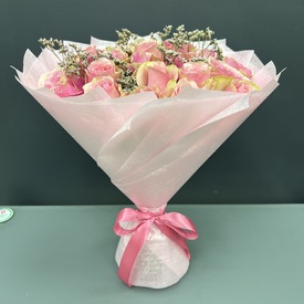 Букет из 25 розовых роз 40см